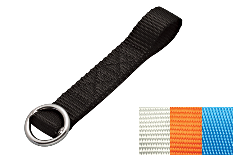 Ski Tow Tie-Down, nylon webbing, stainless ring, S0238-BK06, S0238-WH06, S0238-OR06, S0238-BL06